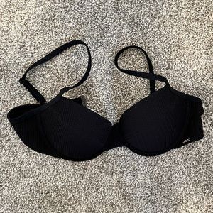 NWOT PINK by Victoria’s Secret Black Textured High Waist Push-Up Bikini Size L